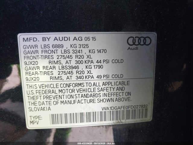 2015 AUDI Q7 WA1DGAFE0FD027832 Photo 8
