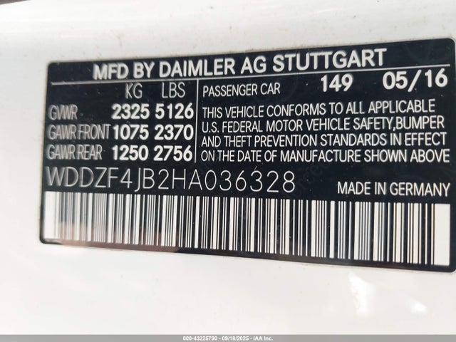 WDDZF4JB2HA036328 Mercedes-Benz m274