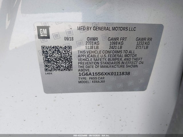 2019 CADILLAC CTS-V 1G6A15S6XK0111838 Photo 8