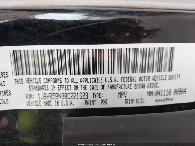 2008 JEEP GRAND CHEROKEE 1J8HR58N98C221623 Photo 8