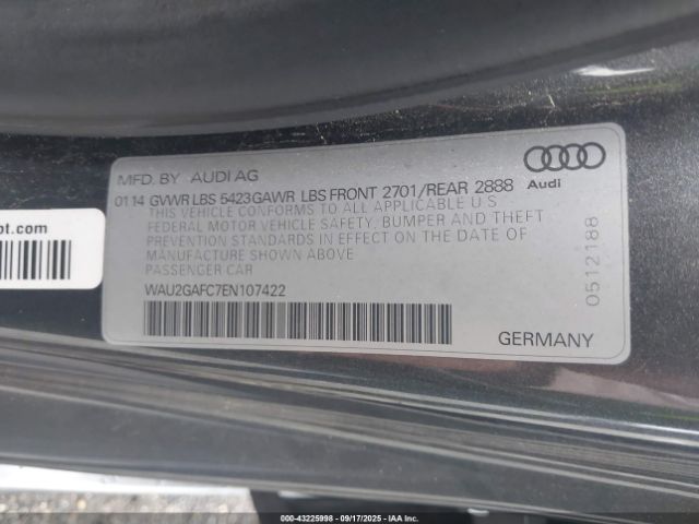 2014 AUDI A7 WAU2GAFC7EN107422 Photo 8