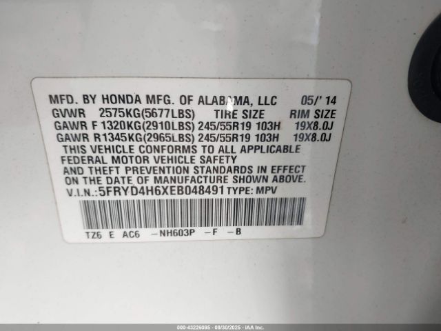 2014 ACURA MDX 5FRYD4H6XEB048491 Photo 8