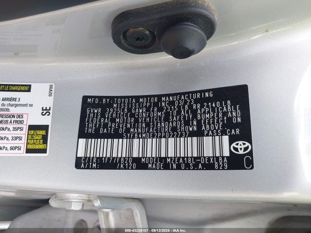 Toyota m20a-fks 2023 5YFB4MDE2PP022737 Image 9