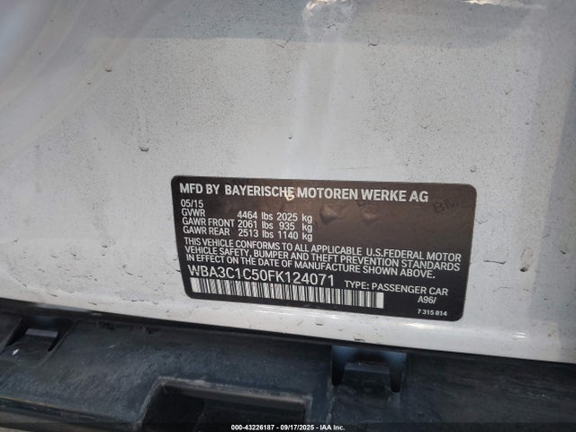 BMW 2015 2015 WBA3C1C50FK124071 Image 9