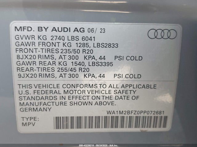 Audi q4 2023 WA1M2BFZ0PP072681 Image 9