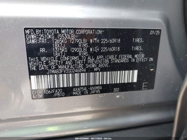 Toyota a25a-fxs 2025 JTMAB3FV3SD246894 Image 9