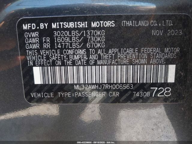 2024 MITSUBISHI MIRAGE ML32AWHJ7RH006563 Photo 8