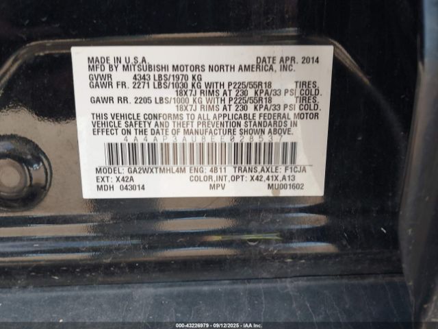 2014 MITSUBISHI OUTLANDER SPORT 4A4AP3AU8EE028537 Photo 8