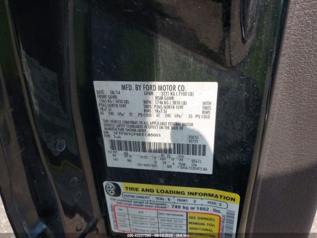 2014 FORD F-150 1FTFW1CF6EFC85001 Photo 8