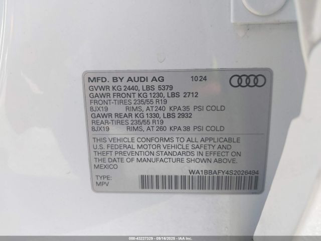 2025 AUDI Q5 WA1BBAFY4S2026494 Photo 8
