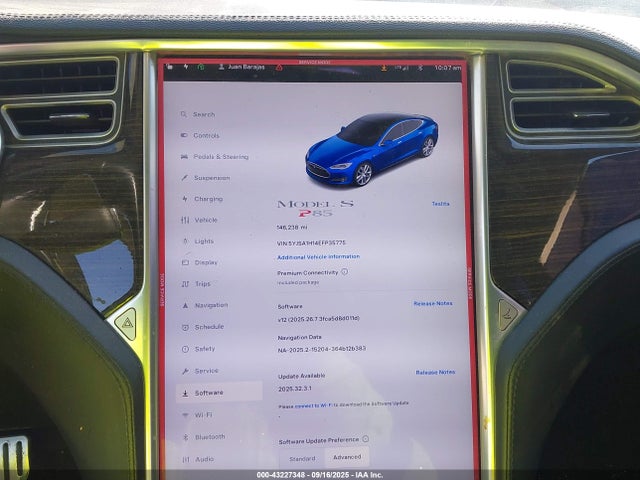 2014 TESLA MODEL S 5YJSA1H14EFP35775 Photo 6