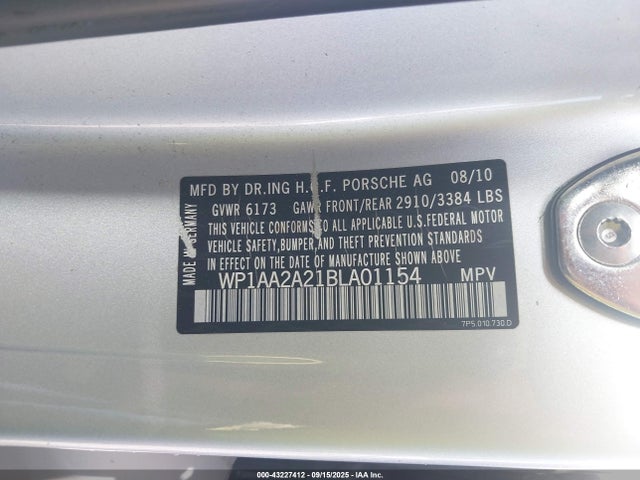 2011 PORSCHE CAYENNE WP1AA2A21BLA01154 Photo 8