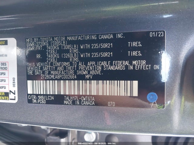 Lexus t24a-fts, 1zm+1ym 2023 2T2BCMEA8PC002664 Image 9