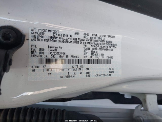 Ford 2.0l gdi 2017 1FADP3E2XHL277764 Image 9