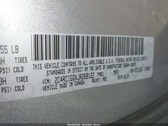 2018 CHRYSLER PACIFICA 2C4RC1GGXJR269122 Photo 8