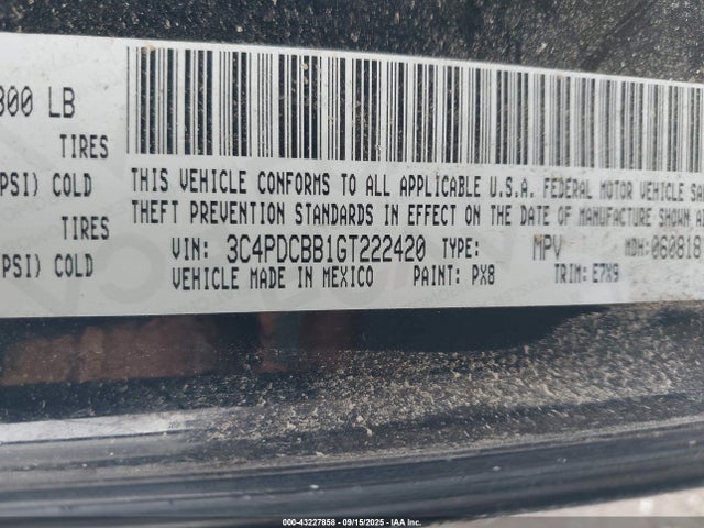 3C4PDCBB1GT222420 Dodge 2016
