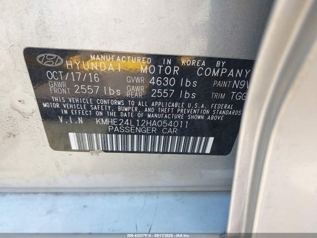 KMHE24L12HA054011 Hyundai gdi nu