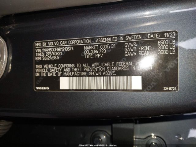 2024 VOLVO XC90 RECHARGE PLUG-IN HYBRID YV4H60CF8R1210674 Photo 8