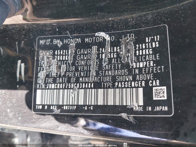 JHMCR6F75HC030484 Honda lfa1