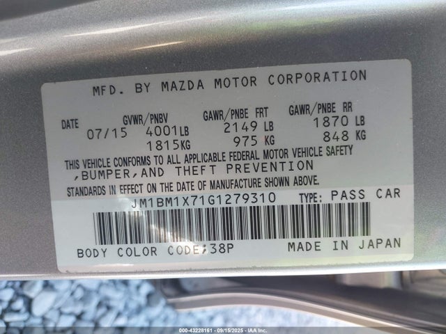 JM1BM1X71G1279310 Mazda pe