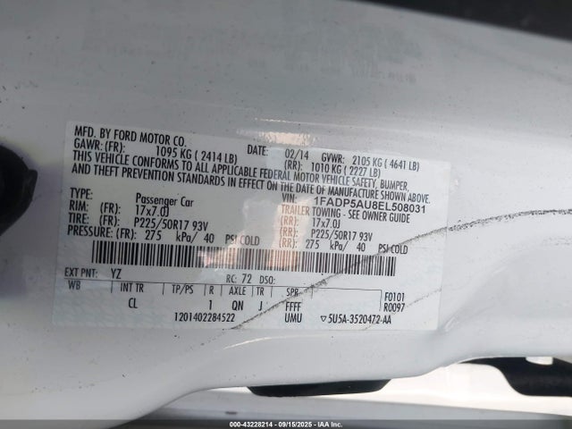 1FADP5AU8EL508031 Ford atk ivct hev