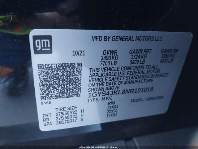 2022 CADILLAC ESCALADE ESV 1GYS4JKL8NR101018 Photo 8