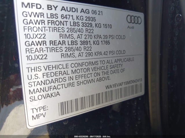 2021 AUDI Q8 WA1EVAF15MD042413 Photo 8