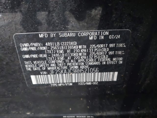 2024 SUBARU FORESTER JF2SKAJC9RH521056 Photo 8