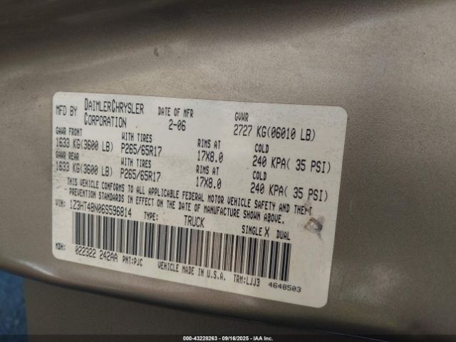 2006 MITSUBISHI RAIDER 1Z3HT48N06S596814 Photo 8