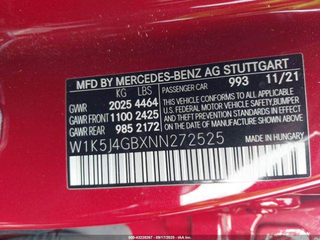 2022 MERCEDES-BENZ CLA 250 COUPE W1K5J4GBXNN272525 Photo 8