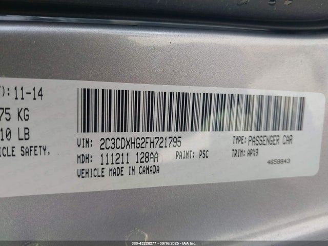 Dodge 2015 2015 2C3CDXHG2FH721795 Image 9