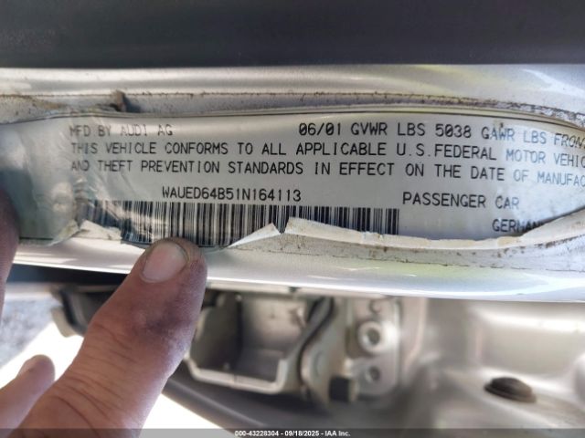 2001 AUDI A6 WAUED64B51N164113 Photo 8