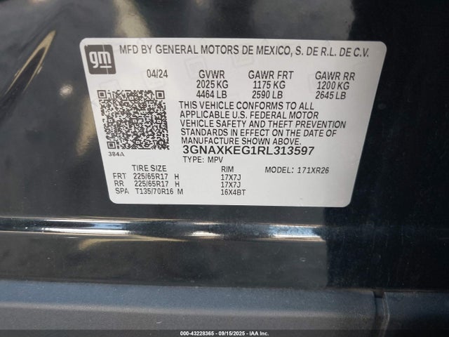 3GNAXKEG1RL313597 Chevrolet lsd