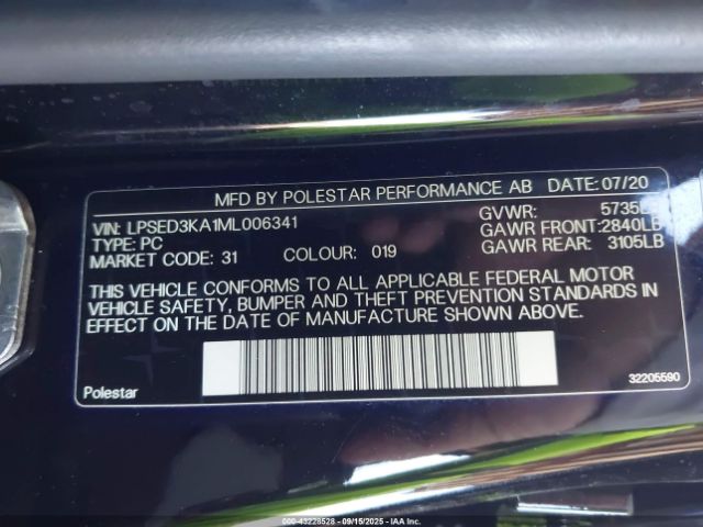 2021 POLESTAR 2 LPSED3KA1ML006341 Photo 8