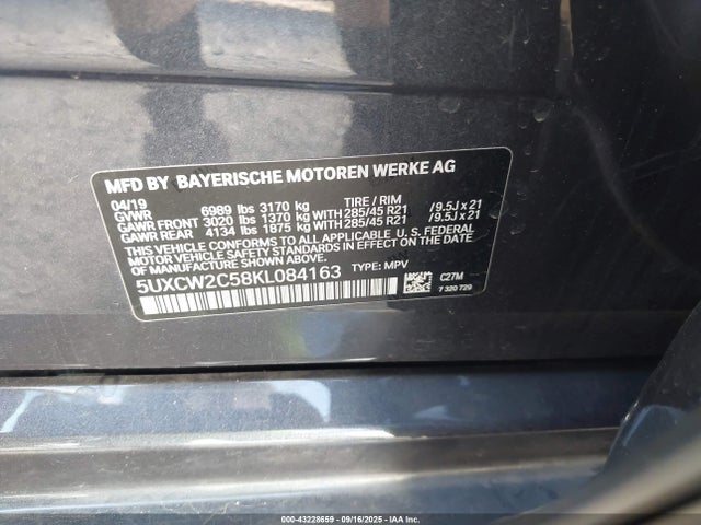 BMW X7 2019 5UXCW2C58KL084163 Image 9