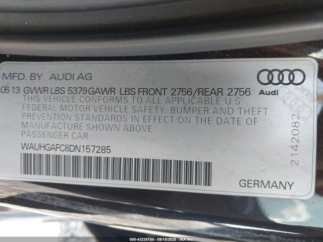 2013 AUDI A6 WAUHGAFC8DN157285 Photo 8