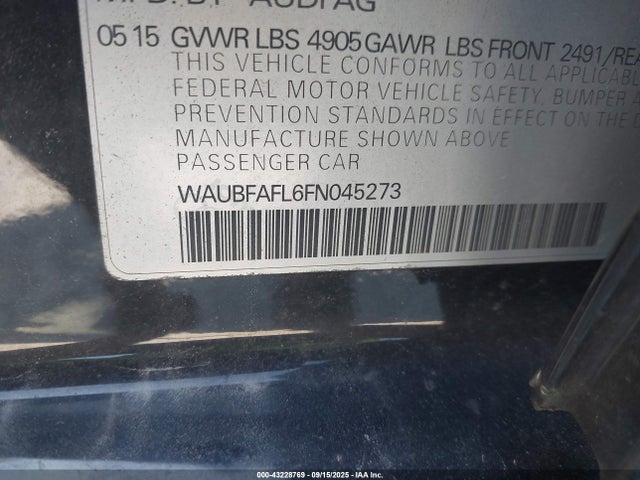 2015 AUDI A4 WAUBFAFL6FN045273 Photo 8
