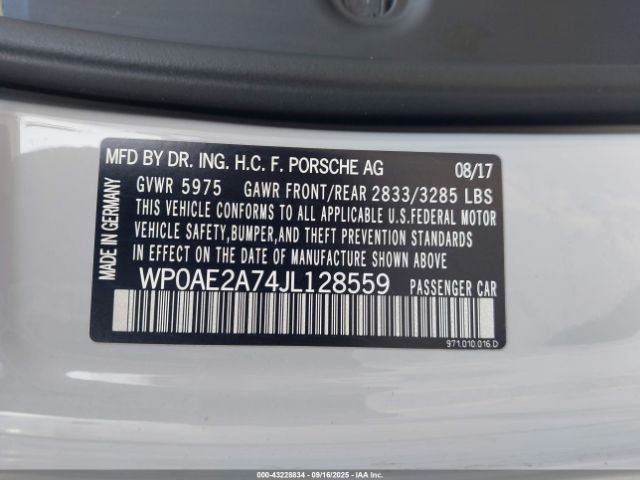 2018 PORSCHE PANAMERA E-HYBRID WP0AE2A74JL128559 Photo 8