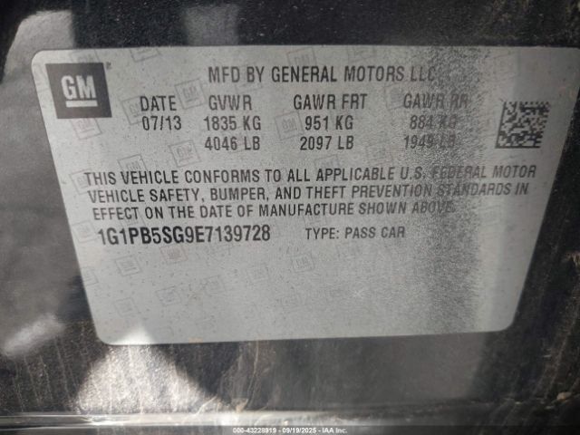 2014 CHEVROLET CRUZE 1G1PB5SG9E7139728 Photo 8