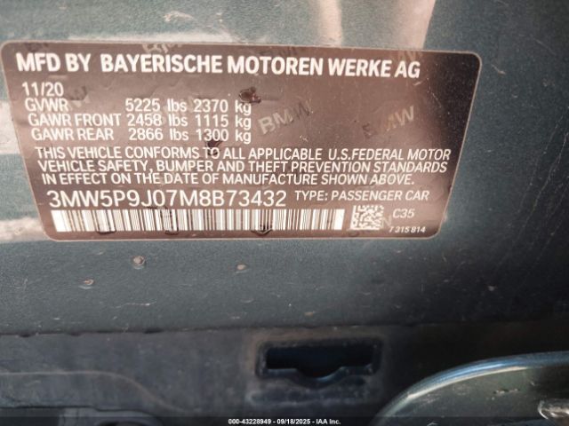 2021 BMW 3 SERIES 3MW5P9J07M8B73432 Photo 8