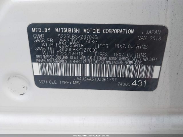 2018 MITSUBISHI OUTLANDER PHEV JA4J24A51JZ061767 Photo 8