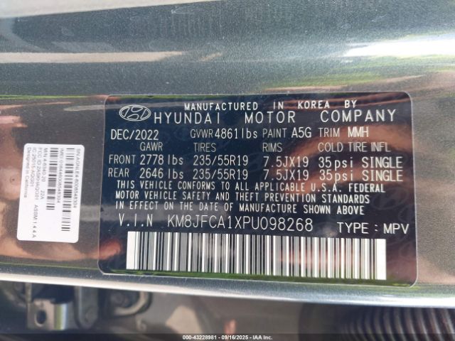 2023 HYUNDAI TUCSON HYBRID KM8JFCA1XPU098268 Photo 8