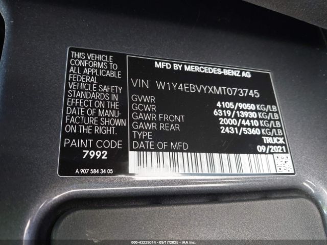 2021 MERCEDES-BENZ SPRINTER 2500 W1Y4EBVYXMT073745 Photo 8