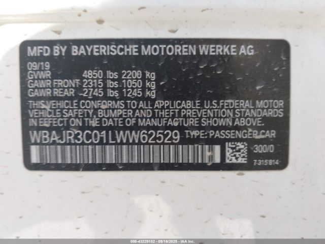 2020 BMW 530I WBAJR3C01LWW62529 Photo 8