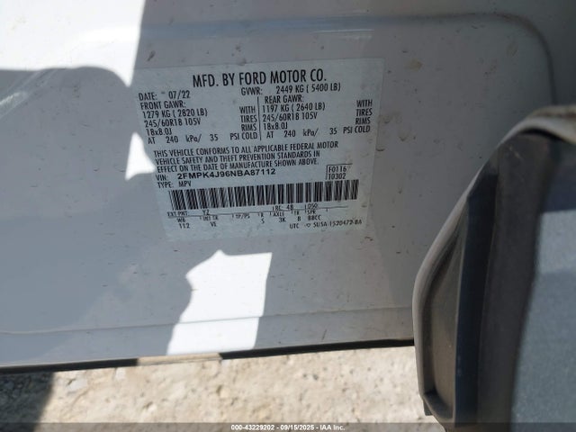 Ford gtdi 2022 2FMPK4J96NBA87112 Image 9