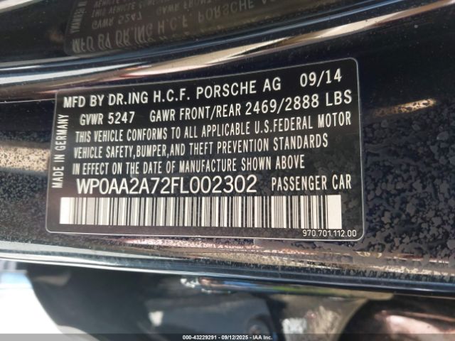 2015 PORSCHE PANAMERA WP0AA2A72FL002302 Photo 8