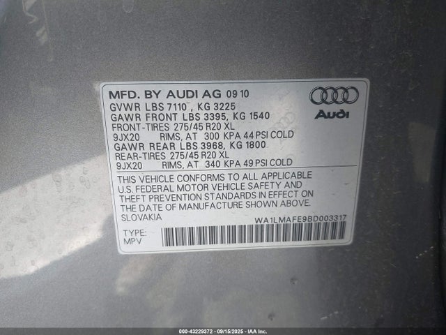 2011 AUDI Q7 WA1LMAFE9BD003317 Photo 8