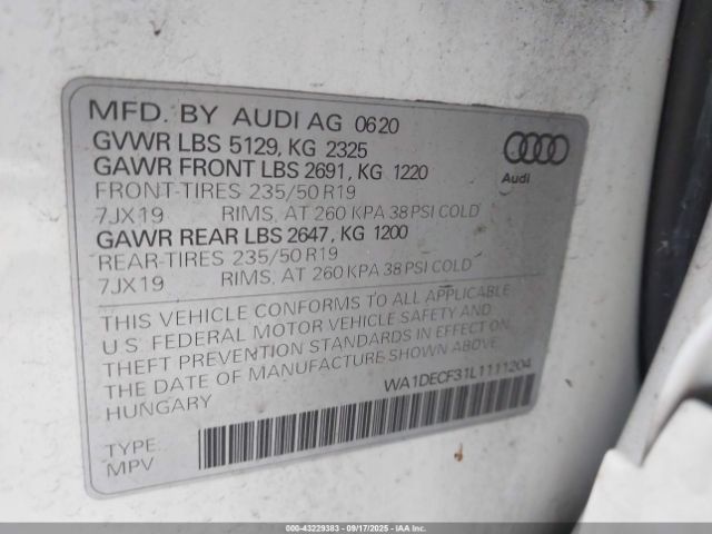 2020 AUDI Q3 WA1DECF31L1111204 Photo 8