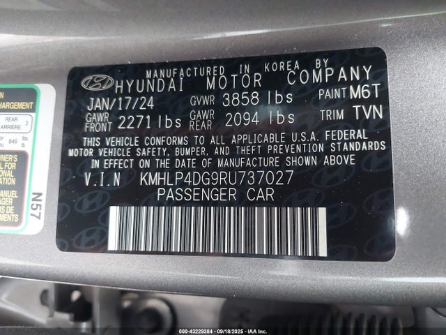 KMHLP4DG9RU737027 Hyundai mpi nu pe