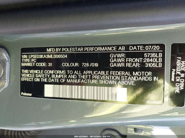 Polestar e400v6 2021 LPSED3KA3ML006504 Image 9